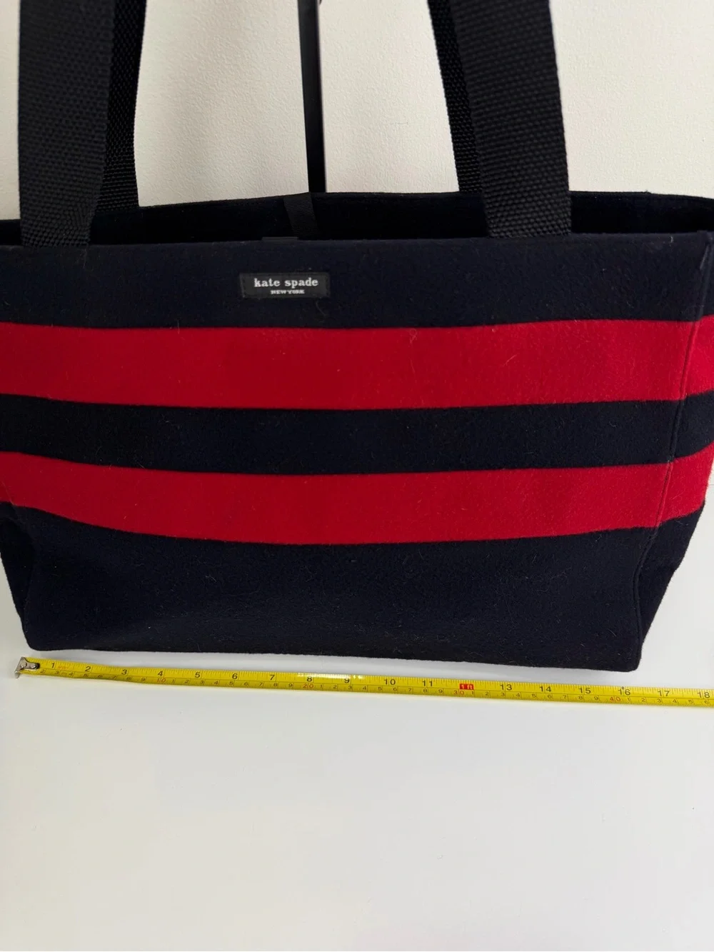 Kate Spade New York Red & Black Striped Baby Tote Diaper Bag